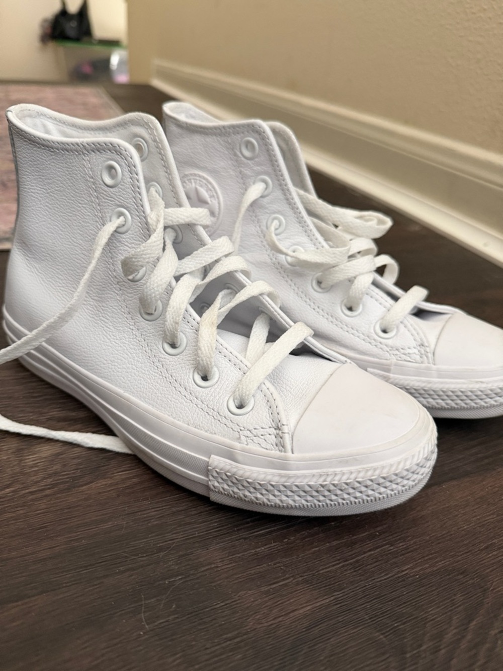 Converse Leather Classic White High-Top Sneakers
